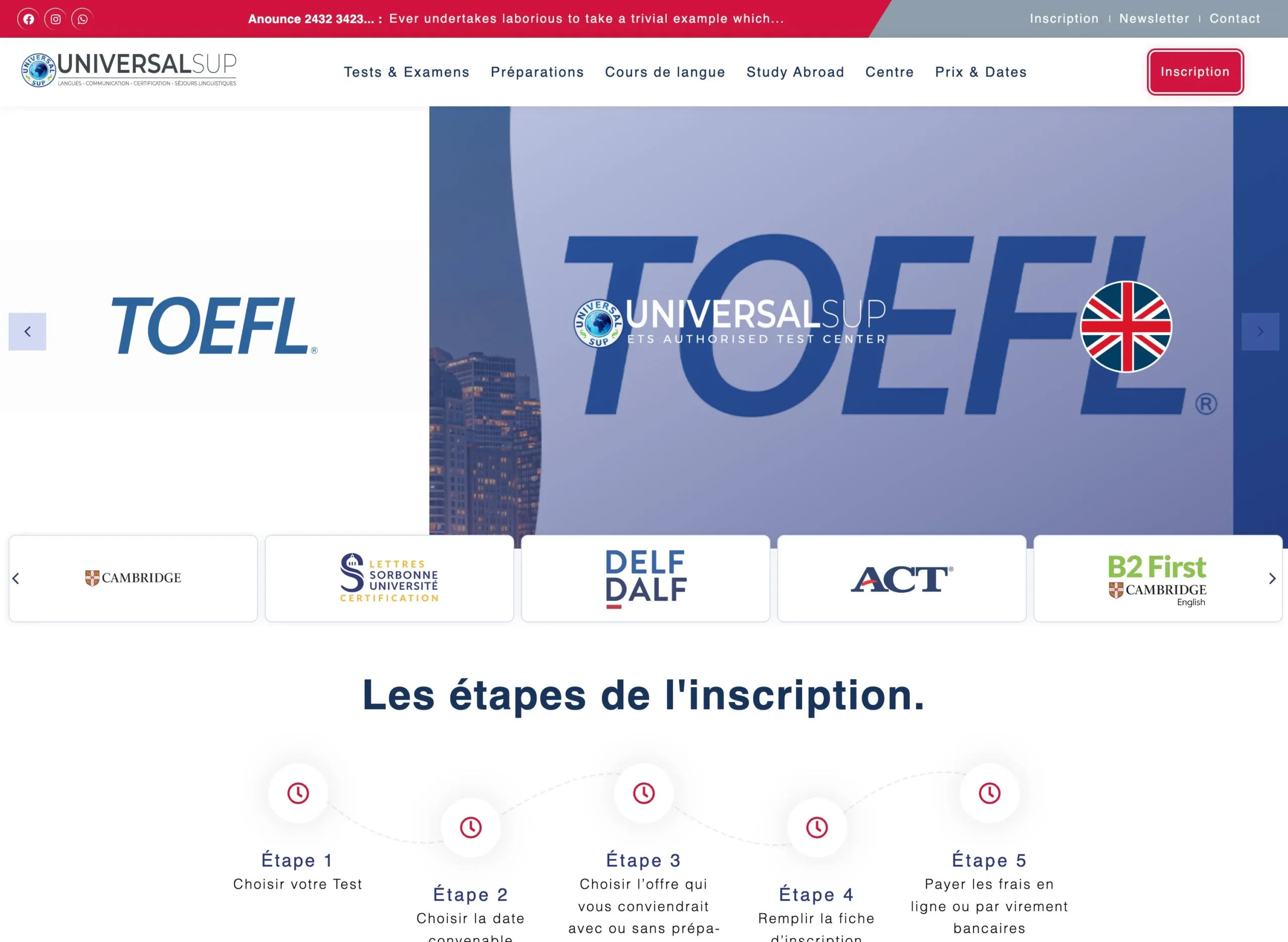Centre Examens UniversalSUP